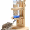 Small Animal VCZONE | Vczone Bunny Water Bottle With Natural Wooden Stand Small Animals Water Bottle Holder For Small Sized Pets As Hamsters, Mice, Gerbils, Guinea Pigs, Rabbits, Puppy, Cats