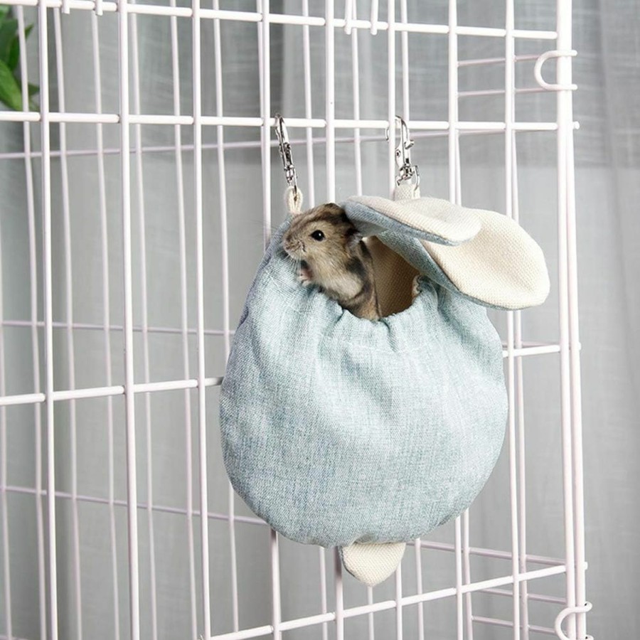 Small Animal TOPINCN | Topincn Small Animal Sleeping Bag Pouch Winter Soft Warm Pet Bed House Hamster Hanging Bed Nest For Ferret Hedgehog Sugar Glider Chinchillas (L)