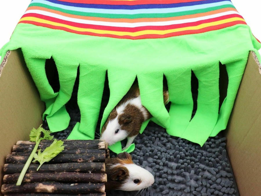 Small Animal Jinkoozz | Jinkoozz Guinea Pig Hideout, Corner Fleece Forest Habitat, Small Animal Cage Accessories, Hammock, 22\"W X 10.82\"L X 11.22\"H