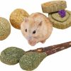 Small Animal QWINEE | Qwinee 6Pcs Hamster Chew Toy Set Small Animal Chewing Straw Cakes Balls And Lollipops For Rabbits Gerbils Rats Chinchillas Multicolor One Size