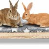 Small Animal BWOGUE | Bwogue Large Wooden Rabbit Bed, 2 In 1 Folding Wooden Pet Bed With Removable Cushion Small Animals Bed For Rabbits Bunny Guinea Pigs Kittens Puppy Sleeping Habitat (20.5\" X 14.3\")