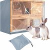 Small Animal BORDSTRACT | Bordstract Rabbit Hutch Cover, Durable Oxford Rabbit Cage Dust Cover, Waterproof Bunny Hutch Poultry Cage Covers - Cover Only, Cage Not Include(Grey)