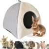 Small Animal kathson | Kathson Rabbit Bed Warm Hideout Bunny Cave Beds House Cozy Guinea Pig Hideouts With Foldable Winter Sleeping Nest For Small Animals Cats Hamsters Chinchillas Ferrets (Creamy White)