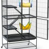 Small Animal Prevue Pet Products | Prevue Pet Products 485 Feisty Ferret Home With Stand, Black Hammertone Small