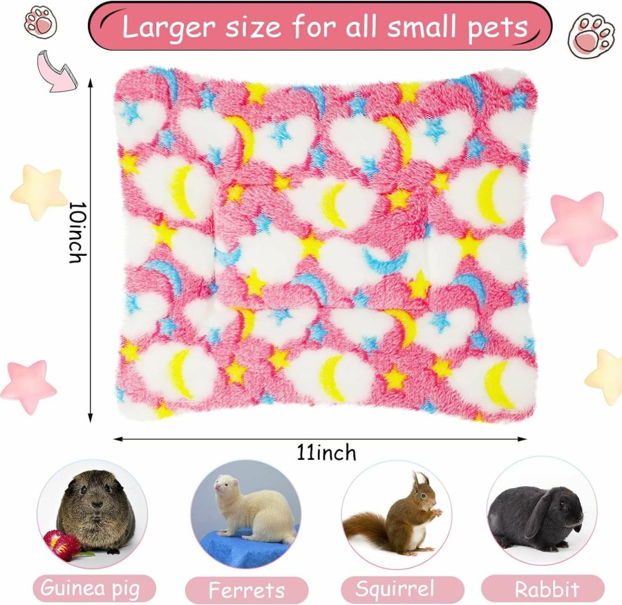 Small Animal Jetec | Jetec 3 Pieces Guinea Pig Bed Mat Rabbit Warm Bed Hamster Bedding Winter Hamster Sleep Pad For Bunny Hamster Squirrel Hedgehog Chinchilla, 3 Colors (Heart)