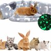 Small Animal HOMBYS | Hombys Bunny Tunnel Bed, 2-In-1 Collapsible Tunnel Tubes, Glow In The Dark Cat Tunnel Bed With Removable Mat And Pluah Balls, Hideout For Kittens Rabbits Guinea Pigs Kitty(48"X9"X9", Grey)