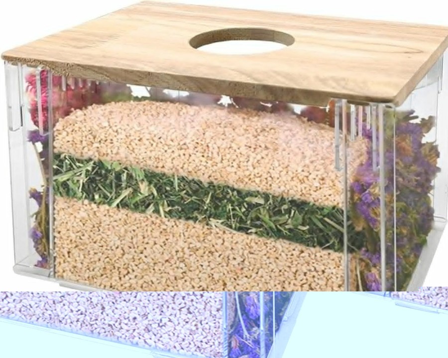 Small Animal Hamiledyi | Hamiledyi Hamster Sand Bath Container,Acrylic Hamster Digging Box,Hamster Digging Room/Shower Room/Bathtub/Dust Bath Container/Litter Box For Syrian Hamsters Gerbils Mice Rats Lemmings