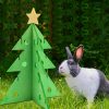 Small Animal PEUTIER | Christmas Tree Foraging Puzzle Toy, Wooden Rabbit Foraging Toys Bunny Treat Feeder Xmas Habitat Decor Interactive Pet Toys For Small Animals