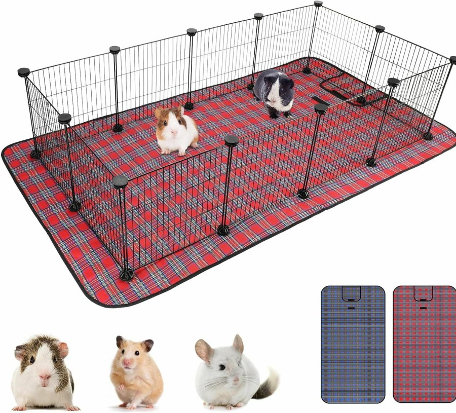 Small Animal Midollarle | Midollarle Pet Playpen With Mat, Small Animal Cage With Mat, Guinea Pig Cages, Puppy Pen For Indoors With Colorful Mat, 12 Panels Interior Metal Wire Yard Fence