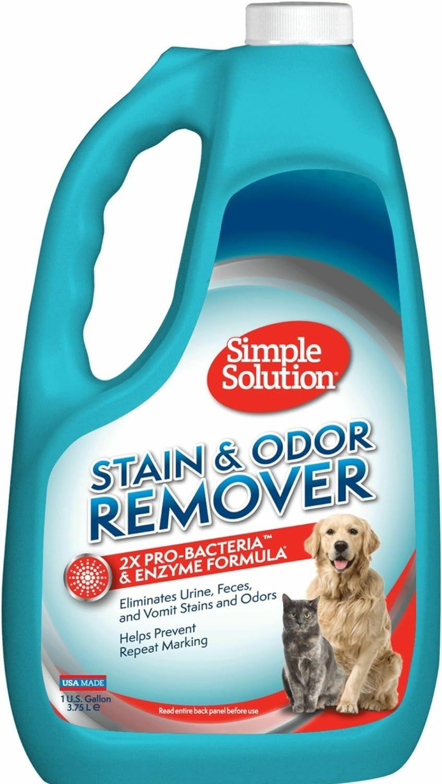 Small Animal Simple Solution | Simple Solution Pet Stain And Odor Remover | Enzymatic Cleaner With 2X Pro-Bacteria Cleaning Power | 1 Gallon