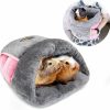 Small Animal YUEPET | Yuepet Guinea Pig Bed Cuddle Cave Warm Fleece Cozy House Bedding Sleeping Cushion Cage Nest For Small Animal Squirrel Chinchilla Rabbit Hedgehog Cage Accessories (Grey)