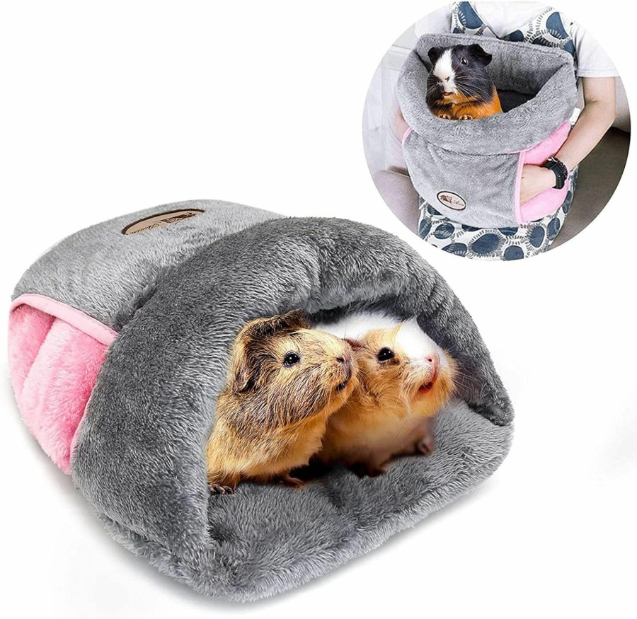 Small Animal YUEPET | Yuepet Guinea Pig Bed Cuddle Cave Warm Fleece Cozy House Bedding Sleeping Cushion Cage Nest For Small Animal Squirrel Chinchilla Rabbit Hedgehog Cage Accessories (Grey)