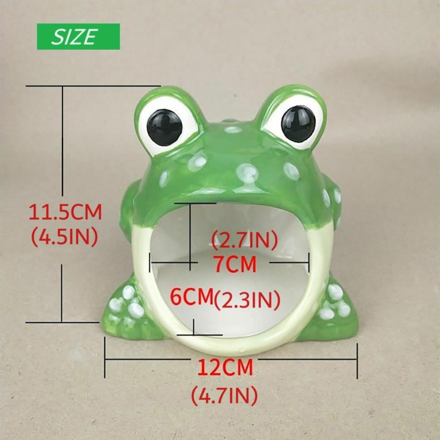 Small Animal YSG | Ceramic Hamster Hideout,Frog Shape Habitat For Small Pet,Small Animal Hideout Hut Cave