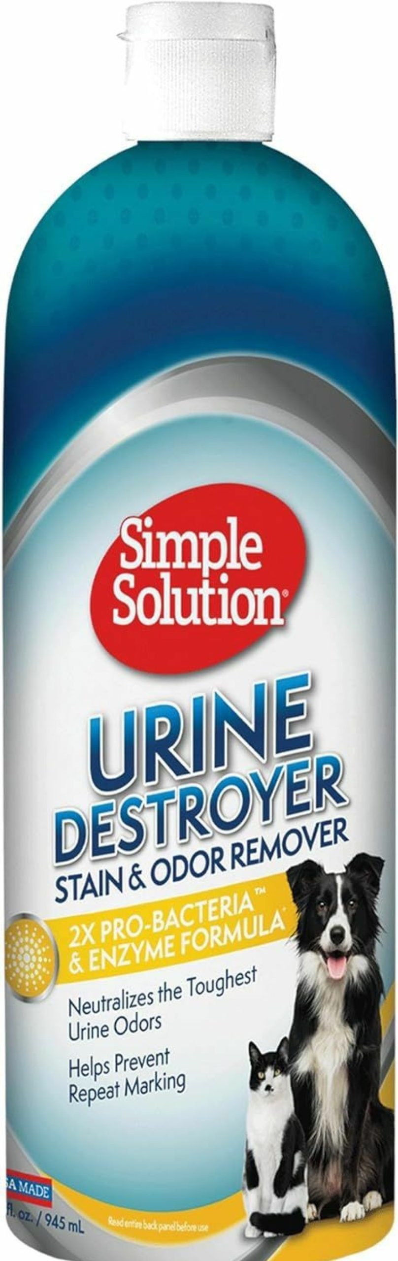 Small Animal Simple Solution | Simple Solution Pet Urine Destroyer | Enzymatic Cleaner With 2X Pro-Bacteria Cleaning Power | Targets Urine Stains And Odors | 1 Gallon, 128 Oz Refill