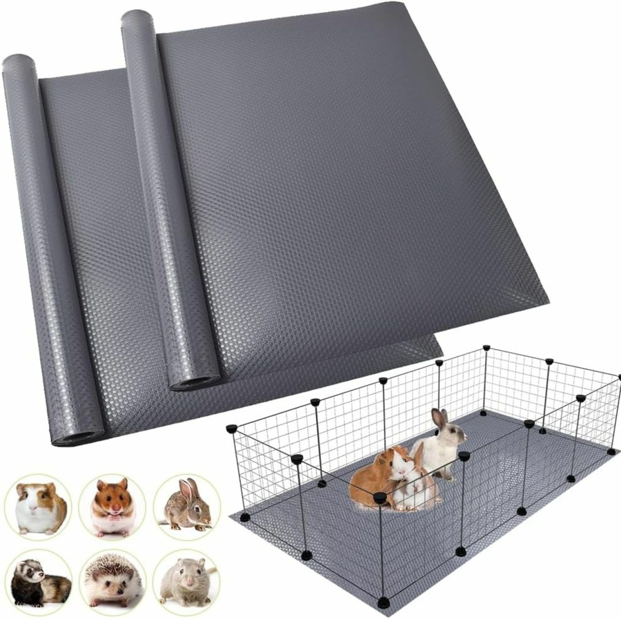 Small Animal TCYPUHL | Tcypuhl Washable Guinea Pig Bedding Cage Liner Waterproof Rabbit Bedding, Easily Cut To Suit Cage And Reusable Pads For Guinea Pigs, Rabbits, Hamsters, Gerbils, And Chinchillas,18\" 79\" 1Pcs, Grey Mat