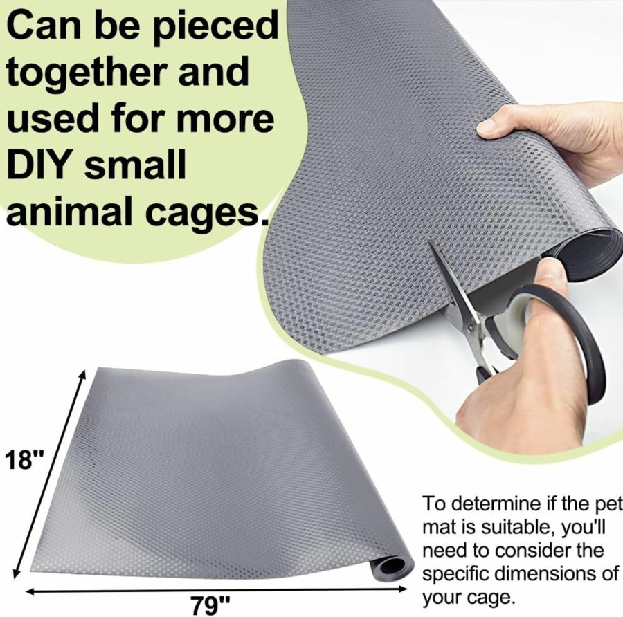 Small Animal TCYPUHL | Tcypuhl Washable Guinea Pig Bedding Cage Liner Waterproof Rabbit Bedding, Easily Cut To Suit Cage And Reusable Pads For Guinea Pigs, Rabbits, Hamsters, Gerbils, And Chinchillas,18\" 79\" 1Pcs, Grey Mat