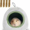 Small Animal kathson | Kathson Guinea Pig Hideout, Warm Guinea Pig Bed Hedgehog Bed Guinea Pig Cave Beds Foldable Short Plush Material Removable Cushion Hamster Cave With Timothy Grass For Chinchilla, Hamsters, Hedgehog