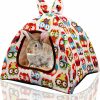 Small Animal Mechpia | Mechpia Rabbit Bed Hideout, Warm Bunny House Cute Hut Guinea Pig Cave Bed Cage Cage Accessorie For Rabbit Bunny Guinea Pig Hamster Chinchilla Hedgehog