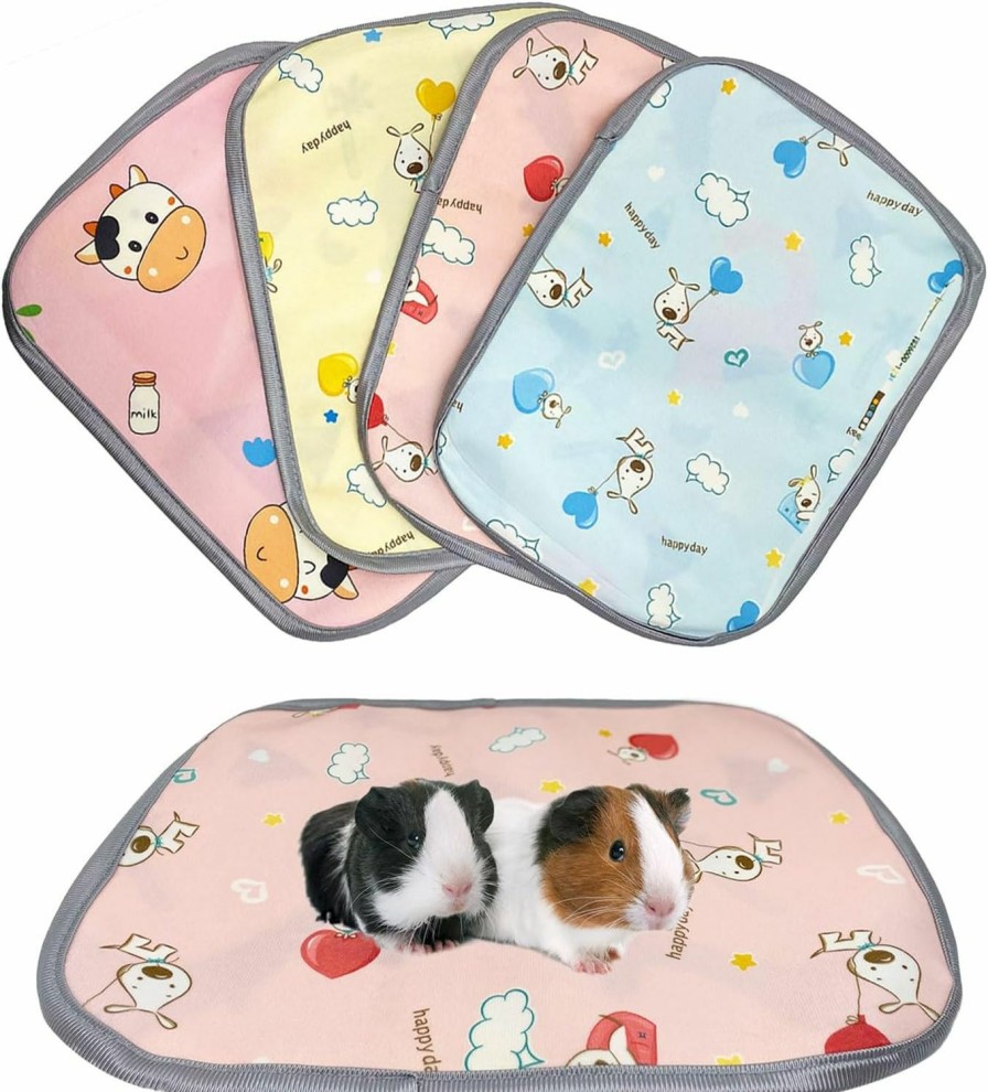 Small Animal RMNHPTK | Rmnhptk 4 Pcs Guinea Pig Cage Liner Hamster Bedding Pads Small Animals Pee Pads For Chinchilla Rabbit Hedgehog Ferret Kitten