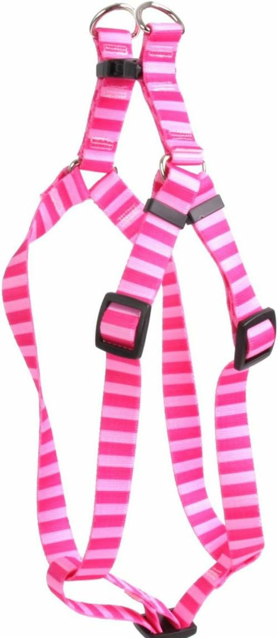 Small Animal Yellow Dog Design | Yellow Dog Design Pink And Pink Stripe Step-In Dog Harness, Medium-3/4 Wide And Fits Chest Of 15 To 25\"