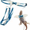 Small Animal Abustle pig | Bearded Dragon Harness And Leash, Adjustable Reptile Training Lead Harness With Angel-Wings For Lizard, Gecko (Blue)