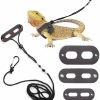 Small Animal POLKA | Polkastore Bearded Dragon Harness And Leash Adjustable(S,M,L, 3 Pack) - Soft Leather Reptile Lizard Leash For Amphibians And Other Small Pet Animals