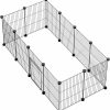 Small Animal BASTUO | Bastuo Pet Playpen, Small Animal Cage, Pet Fence With Door, Diy Metal Wire Enclosure For Hamsters, Rabbits, Hedgehogs, Ferrets, Indoor Portable Metal Wire Yard Fence,Black