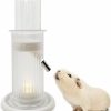 Small Animal Hamiledyi | Hamiledyi Hamster Water Bottle With Lights Stand No Drip Small Animal Water Dispenser Pet Drinker Stand For Guinea Pig Mouse Gerbil Squirrel Small Animal Habitat Decoration(White)