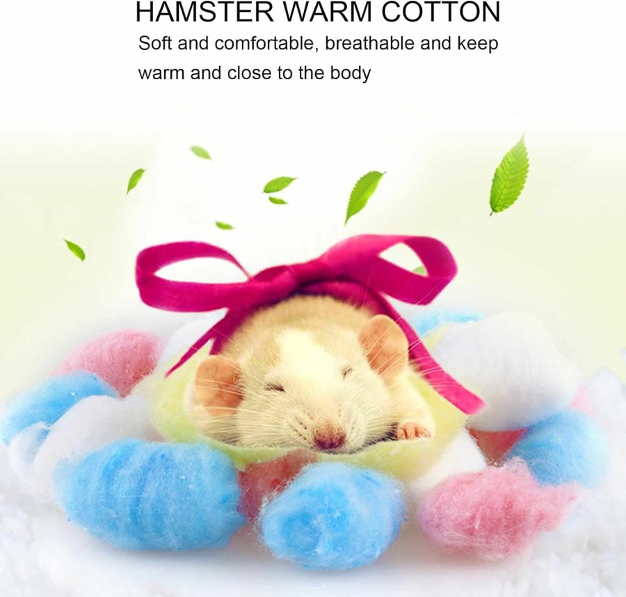 Small Animal GLOGLOW | Gloglow 1 Bag Hamster Cotton Balls, Filler Colorful Cotton Warm Bedding Cotton Balls Filler For Hamster House Small Animals Hibernation Hamster Chinchillaexercise Wheels