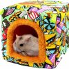 Small Animal KAMEIOU | Small Animal Hamster Hedgehog Small Guinea Pig Bed Hideout House Washable Warm Cartoon Hamster Hedgehog Chinchilla Ferret Small Guinea Pig Cage Hammock Beds For Small Animals Guinea Pig Accessories