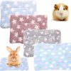 Small Animal ROZKITCH | Rozkitch 4 Pieces Guinea Pig Blanket Bed, Washable Hamster Bedding Pad For Small Animal, Soft Plush Fleece Mat For Sugar Glider Hedgehog Chinchilla Sleep Bed, Rabbit Cage Accessories 11.8 X 15.7Inch