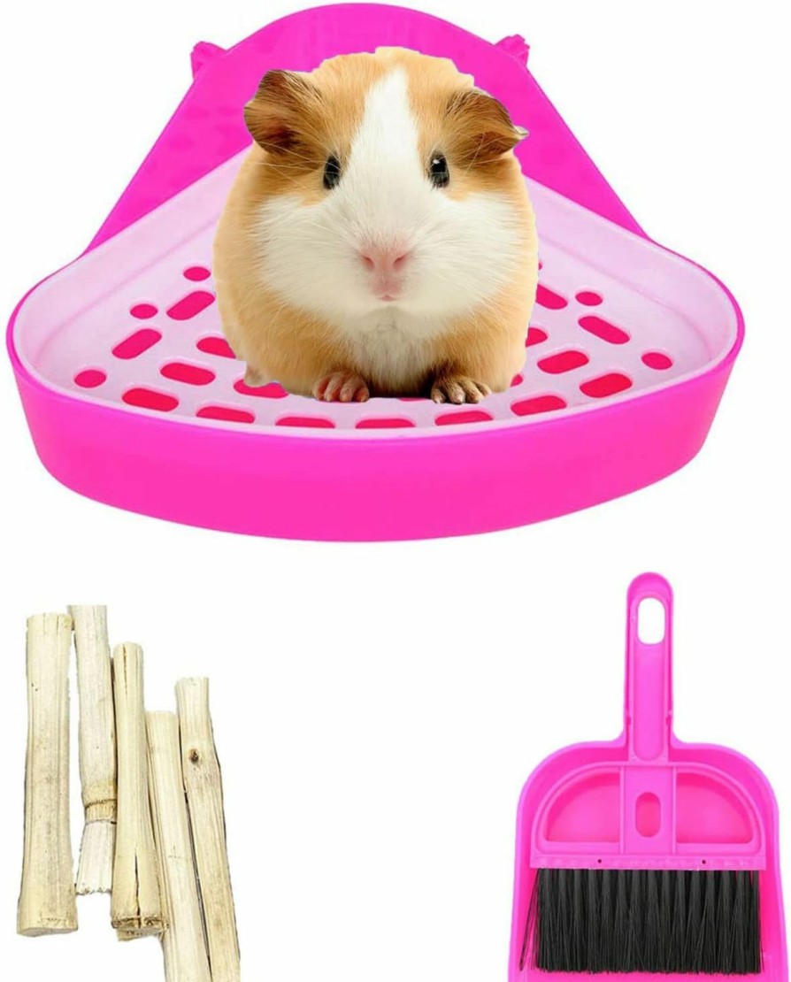 Small Animal kathson | Kathson Triangle Potty Trainer Corner Bunny Toilet Guinea Pig Litter Bedding Plastic Box Pet Pan For Rabbit Chinchilla Hamster Ferret Small Animal(Pink)