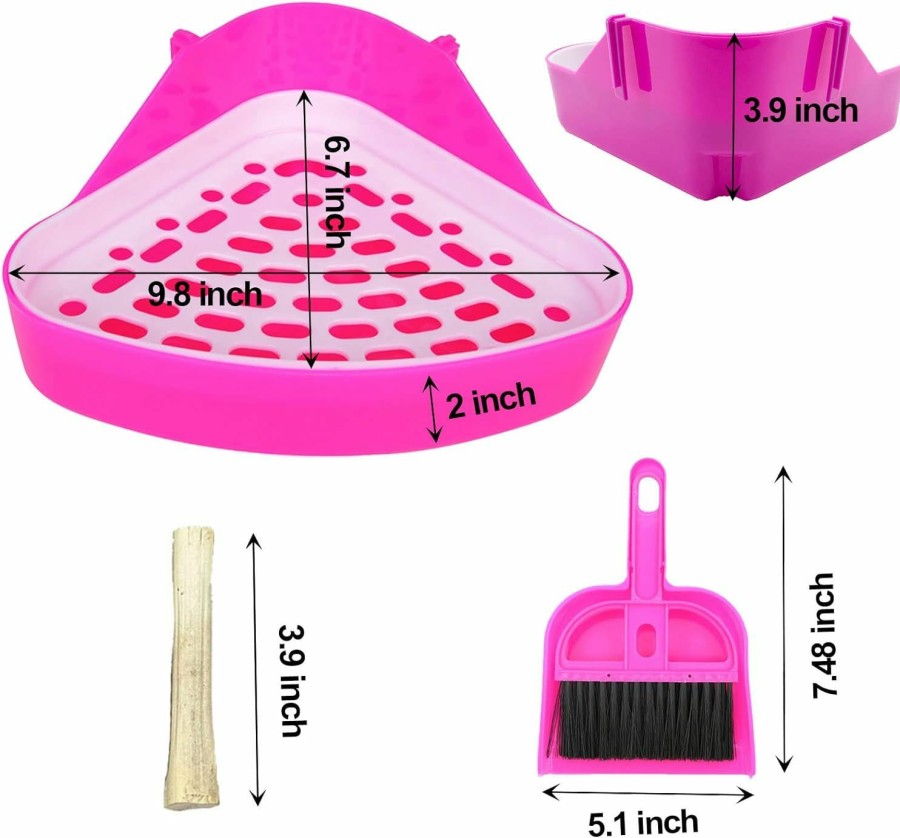 Small Animal kathson | Kathson Triangle Potty Trainer Corner Bunny Toilet Guinea Pig Litter Bedding Plastic Box Pet Pan For Rabbit Chinchilla Hamster Ferret Small Animal(Pink)