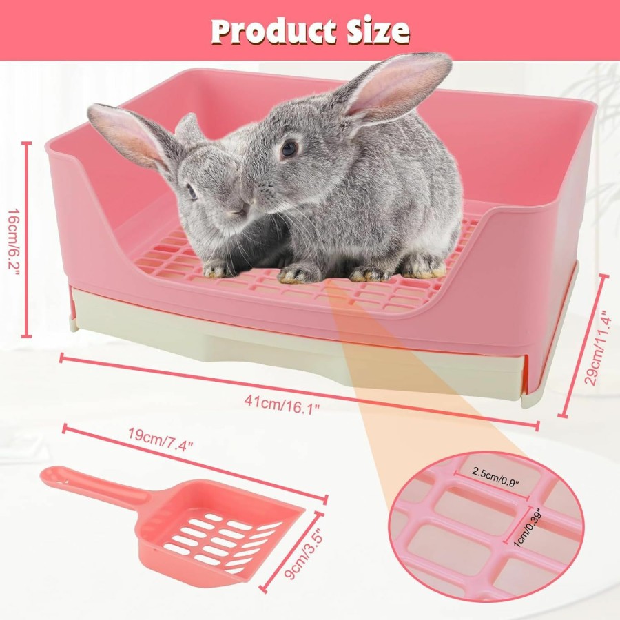 Small Animal BWOGUE | Bwogue Large Rabbit Litter Box Toilet,Potty Trainer Corner Bedding With Drawer Larger Pet Pan For Adult Guinea Pigs, Rabbits, Hamster, Chinchilla, Ferret, Galesaur, Small Animals(White)