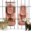 Small Animal lemtrflo | Lemtrflo Hanging Automatic Food Water Dispenser,Gravity Rabbit Feeder Water Dispenser Set,Cage Cat Water Dispenser,Food Bowl For Bunny Guinea Pig Ferret Water Dispenser (Cage Grid Spacing Over 1.2'')