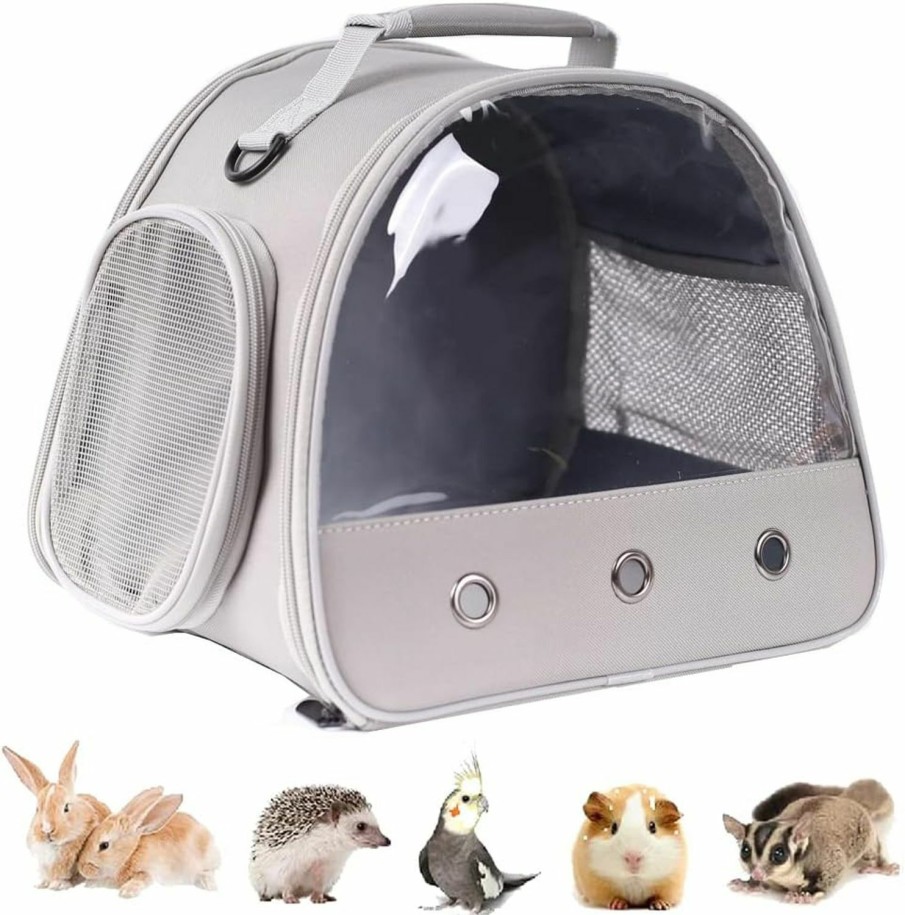 Small Animal LAIRIES | Guinea Pig Carrier Backpack, Clear Bubble Window Backpack For Guinea Pig, Bunny Rat Bird (Black, Carrier)