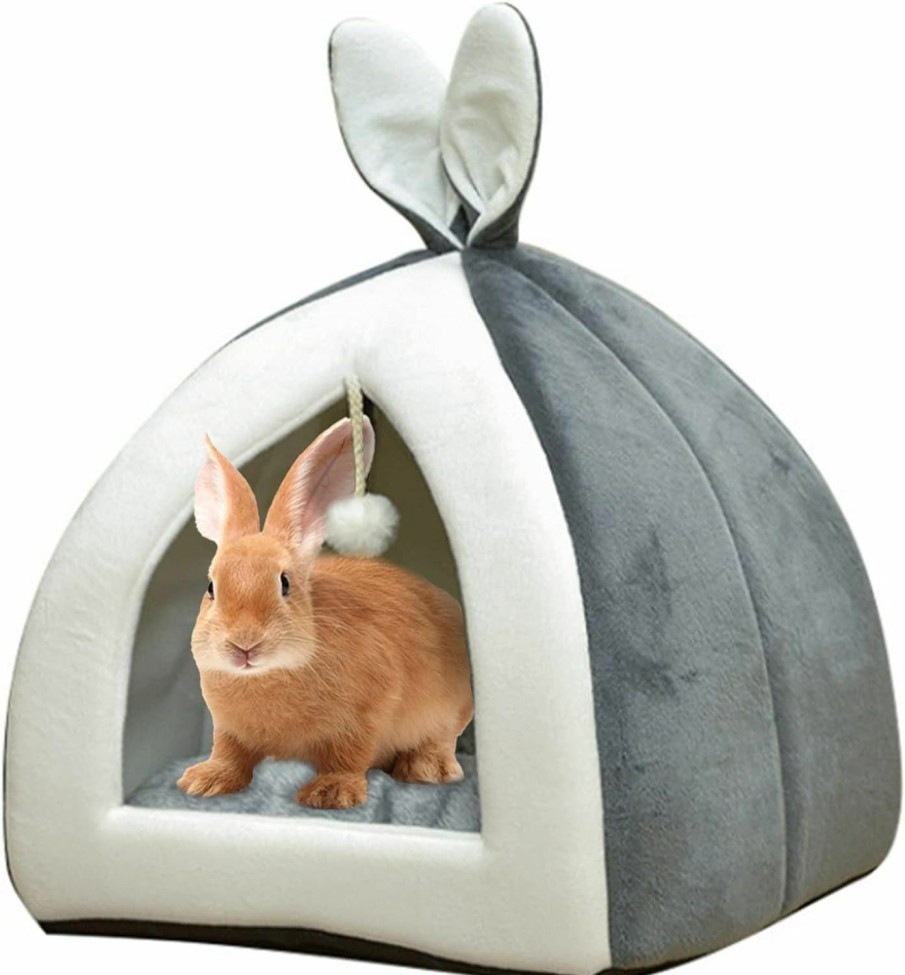 Small Animal Fhiny | Fhiny Rabbit Bed Cave Cozy Guinea Pig Hideout Cute Bunny Bed Large House Winter Nest Dwarf Rabbit Cage Accessories For Chinchilla Ferret Hedgehog Or Other Small Animals