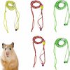 Small Animal Etycoo | 5 Pack Adjustable Hamster Harness Small Animal Bell Harness Rope Harness Small Animal Safety Rope With Bell For Chinchilla Rabbit Hamster Guinea Pig Squirrel Small Animal