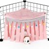 Small Animal ONEJU | Oneju Guinea Pig Hideout, Hideout For Guinea Pig, Guinea Pig Hideouts, Guinea Pig Cage Accessories For Guinea Pig, Bunny, Hamster, Chinchilla, Rabbit Without Metal Fences - Pink