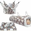 Small Animal Secfanya | Small Pet Cage Hammock Set, Guinea Pig Hideout, Mattress, Pet Cage Hanging Tunnel Set For Hamsters, Guinea Pigs, Chinchillas And Other Small Animals By 3E Pet (3Pcs Set, Coffee)