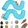 Small Animal PINVNBY | Pinvnby Hamster Fun Tunnels Pet Mouse Plastic Tube Toys Small Animal Foldable Exercising Training Hideout Tunnels For Guinea Pigs,Gerbils,Rats,Mice,Ferrets And Other Small Animals(2 Pcs Blue)