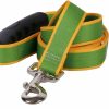 Small Animal Yellow Dog Design | Yellow Dog Design Sterling Stripes Kelly Green Goldenrod Dog Leash With Grip Handle-Small-5/8 5' X 60\"