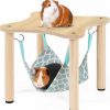 Small Animal NANANARDOSO | Nananardoso Guinea Pig Bed With Natural Wooden Stand, Guinea Pigs Hideout Guinea Pigs Hanging Hammock For Small Animals Piggies Dwarf Rabbit Chinchilla Rat Hamster Bunny Ferrets Sleeping Hiding