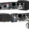 Small Animal Buckle-Down | Buckle-Down Breakaway Cat Collar - Mickey & Minnie Peek-A-Boo Expressions Swirl Black/White - 1/2\" Wide - Fits 8-12\" Neck - Medium