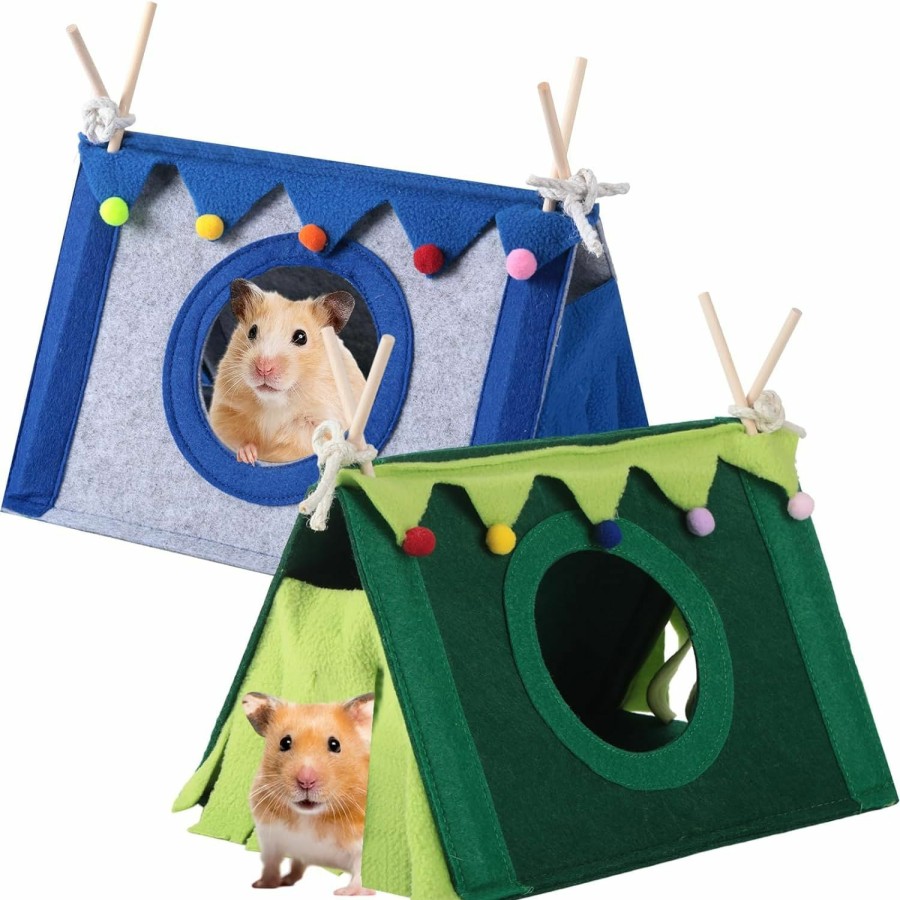 Small Animal Barydat | Barydat 2 Pack Guinea Pig Hideout Small Animal Tunnel House Hideout Cage For Guinea Pigs Hamster Bunny Rats Christmas Toys Tube Bedding Playing Sleeping Resting Washable Nest Habitats