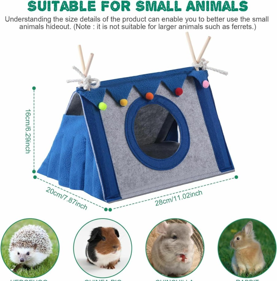 Small Animal Barydat | Barydat 2 Pack Guinea Pig Hideout Small Animal Tunnel House Hideout Cage For Guinea Pigs Hamster Bunny Rats Christmas Toys Tube Bedding Playing Sleeping Resting Washable Nest Habitats