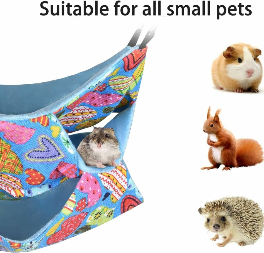 Small Animal Petmolico | Petmolico Ferret Hammock, Triple Layer Small Animal Swinging Hanging Hammock Pet Cage Accessories For Sugar Glider Squirrel Guinea Pigs Ferret Rat Hamster, Cat Pattern