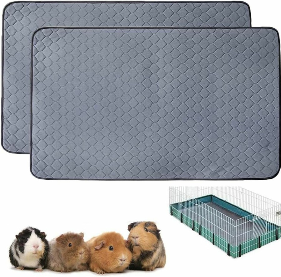 Small Animal pequano | Guinea Pig Cage Liners - Washable Guinea Pig Pee Pads (2 Pack), Waterproof Reusable & Anti Slip Guinea Pig Bedding Fast And Super Absorbent Pee Pad For Small Animals Rabbit Hamster Rat