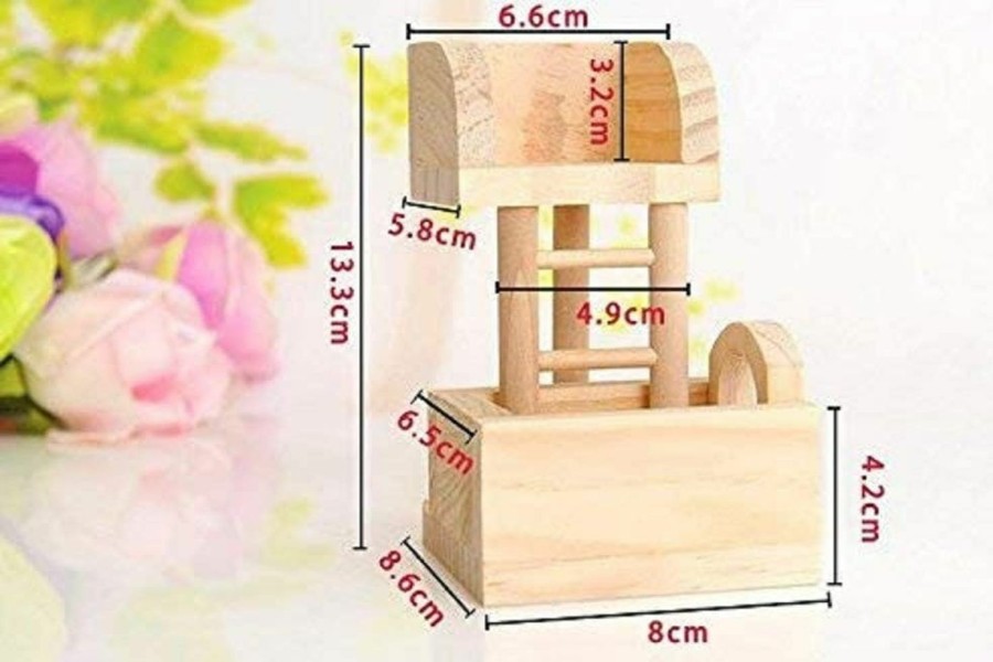 Small Animal Litewoo | Litewoo Hamsters Wood House Climbing Ladder Lookout Tower Rat Mouse Wooden Climbing Playing Toys Lookout Platform