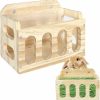 Small Animal WEWAYKGJ | Wewaykgj Guinea Pig Hay Feeder Wooden Hay Rack Less Wasted Hay Feeder For Rabbit Bunny Chinchillas Guinea Pig Small Animal Supplies